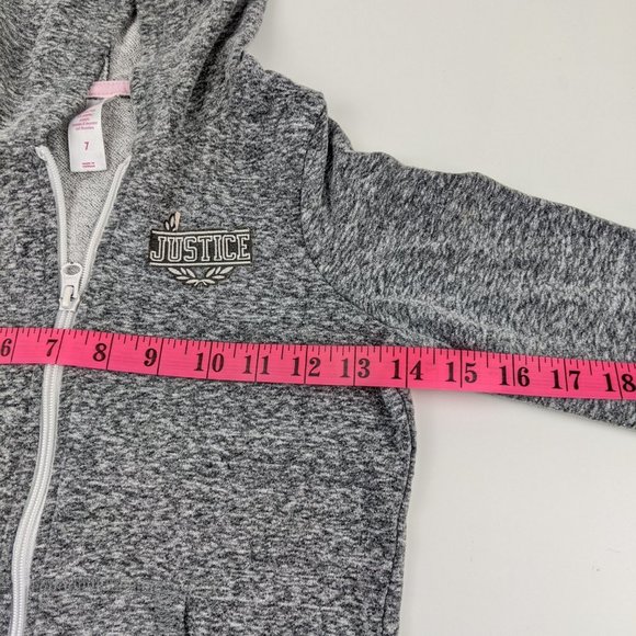 Justice Grey Zip Up Hoodie Size 7 - Picture 11 of 12